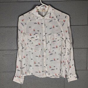 Roxy Nautical Lighthouse Lightweight Button Up Shirt - Small